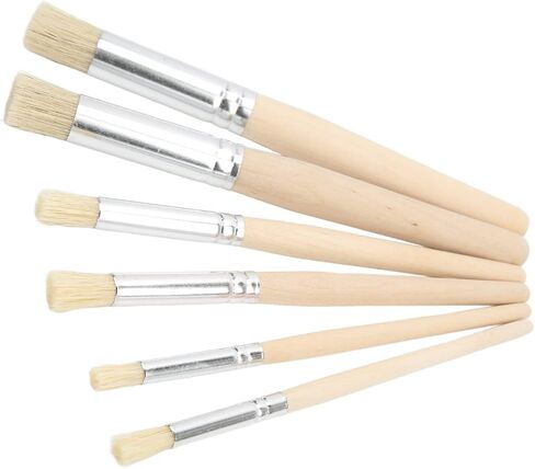 CHICIRIS 6PCS Wooden Stencil Brushes Flexible Brush Set for All Media Painting for Art and Crafting in Saudi Arabia