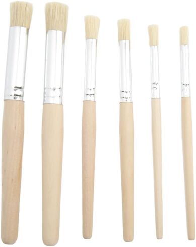 CHICIRIS 6PCS Wooden Stencil Brushes Flexible Brush Set for All Media Painting for Art and Crafting in Saudi Arabia