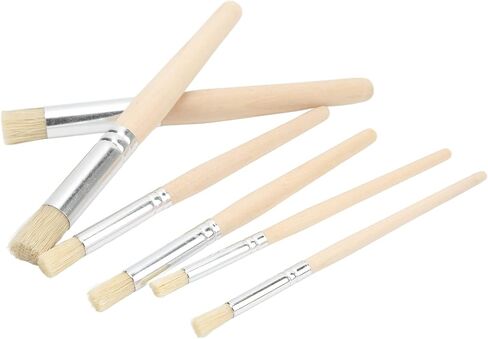 CHICIRIS 6PCS Wooden Stencil Brushes Flexible Brush Set for All Media Painting for Art and Crafting in Saudi Arabia