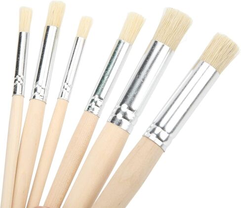 CHICIRIS 6PCS Wooden Stencil Brushes Flexible Brush Set for All Media Painting for Art and Crafting in Saudi Arabia