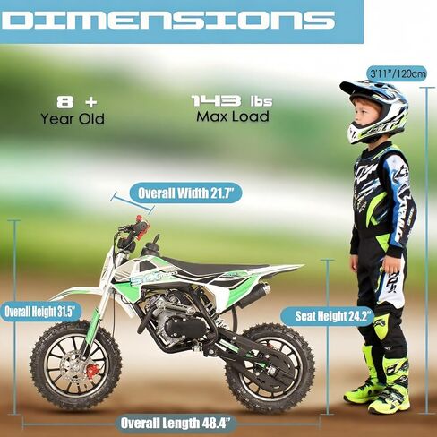 SYX MOTO 60cc Dirt Bike for Kids, Gas Powered Mini Dirt Bike, Pull Start 4 Stroke Off Road Mini Motorcycle, Trail Bike with Speeds up to 22 MPH, Weight Support Up to 143 LBS (Red, 60cc) in Saudi Arabia