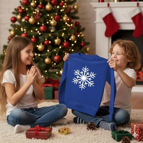 Tstars Big White Snowflake Kids Long Sleeve T-Shirt Ugly Christmas Sweater Style 4T in Saudi Arabia
