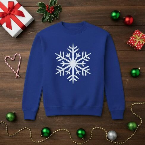 Tstars Big White Snowflake Kids Long Sleeve T-Shirt Ugly Christmas Sweater Style 4T in Saudi Arabia