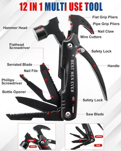 BIBURY 12 in 1 Multi-Tools, Swiss Knives, Multipurpose Camping Useful Gadgets with 18 in 1 Snowflake Multipurpose Tool, Multitool Useful Gadgets, Pliers Knife Multipurpose Camping Accessories in Saudi Arabia