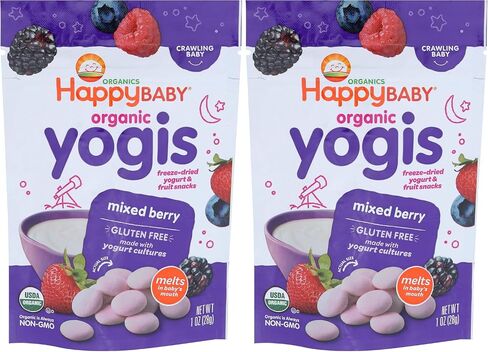 Happy Baby Organic Mixed Berry Yogurt Snacks, 1 OZ in Saudi Arabia
