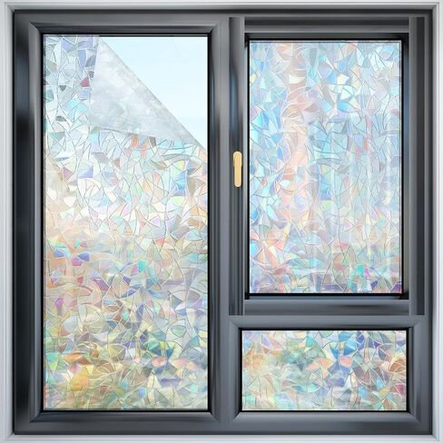 Window Privacy Film Static Cling Frosted Hibiscus 11.8 x 78.7 in No Glue Removable Non Adhesive Glass Cover for Bathroom Balcony Office Doors in Saudi Arabia