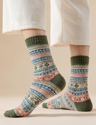 Men’s Winter Socks Crew Cabin Warm Thick Knit Cozy Soft Casual Vintage Winter Wool Cotton Athletic Casual Gifts Man Sock in Saudi Arabia