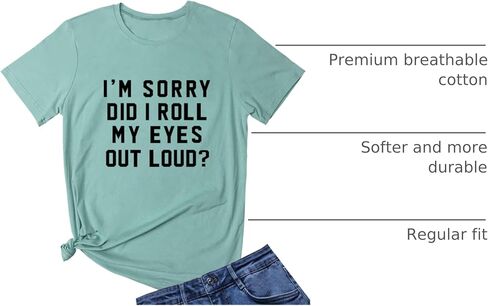 LOOKFACE Women I'm Sorry Did I Roll Summer Graphic Cute Tee Shirts in Saudi Arabia