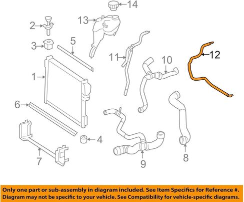 Mercedes-Benz 221 501 28 25, Engine Coolant Recovery Tank Hose in Kuwait