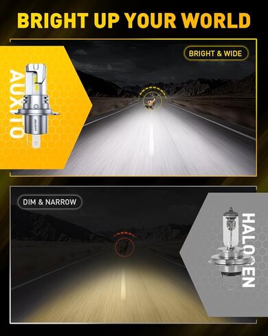 AUXITO H11B LED Bulbs, 600% Brighter Ultra-Bright, Plug N Play, Long Lifespan, No Flicker, 98% Compatibility, 2PCS in Kuwait
