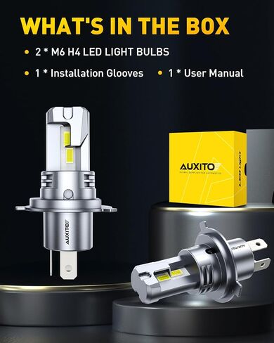 AUXITO H11B LED Bulbs, 600% Brighter Ultra-Bright, Plug N Play, Long Lifespan, No Flicker, 98% Compatibility, 2PCS in Kuwait