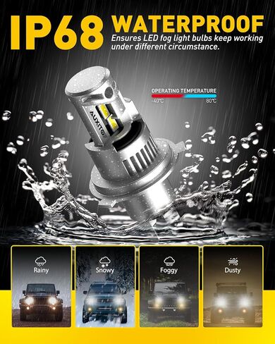مصابيح AUXITO H11، 44000LM 6500K أبيض بارد، مصابيح بديلة مباشرة H8/H9/H11 مع مروحة تبريد، التوصيل والتشغيل CANbus جاهز بدون وميض، حزمة من 2 in Kuwait