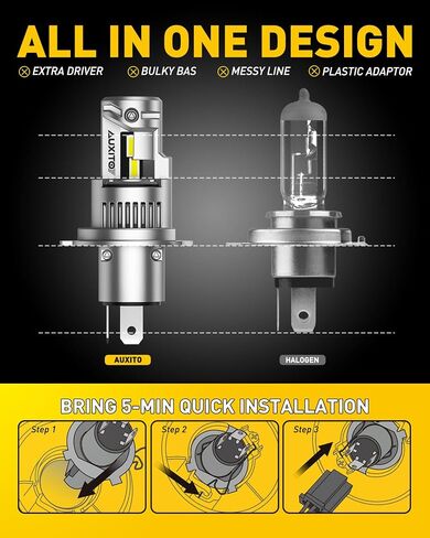 مصابيح AUXITO H11، 44000LM 6500K أبيض بارد، مصابيح بديلة مباشرة H8/H9/H11 مع مروحة تبريد، التوصيل والتشغيل CANbus جاهز بدون وميض، حزمة من 2 in Kuwait
