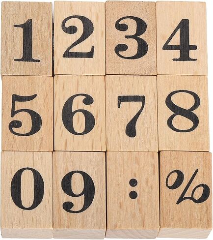 مجموعة طوابع مطاطية خشبية من MECCANIXITY، 1 بوصة × 0.5 بوصة × 1 بوصة طوابع مطاطية خشبية مزخرفة لبطاقات يوميات مخطط القصاصات DIY، حزمة من 12 (تهجئة الشهر) in Kuwait