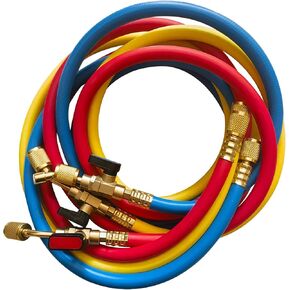 Generic 3 Pack Hvac Charging Hoses With Ball Valve, 1.5M Long High-Pressure For R410A, R134A, R22, Copper Fittings, Low Loss in Kuwait