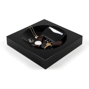 Decorative Acrylic Catchall Bowl (Black) - Elegant Chic Organizer Tray for Home Kitchen Coffee Table Countertop Vanity Display in Saudi Arabia