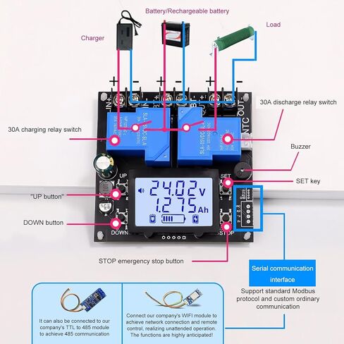 Automatic Low Voltage Cut-off Switcher DC 10V with 110V Relay LCD Display 30A Lead Battery Automatic Battery Protection in Saudi Arabia
