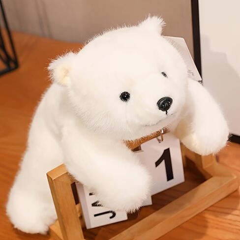 Polar Bear Stuffed Throw Pillow - 25.5 Inch Big White Realistic Polar Plush Throw Pillow, Super Soft Huggable Sleeping Bear Pillow, for Kids, Adults, Bedroom in Saudi Arabia