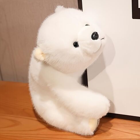 Polar Bear Stuffed Throw Pillow - 25.5 Inch Big White Realistic Polar Plush Throw Pillow, Super Soft Huggable Sleeping Bear Pillow, for Kids, Adults, Bedroom in Saudi Arabia