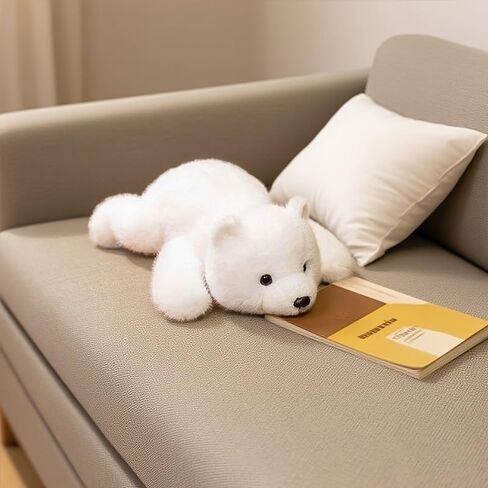 Polar Bear Stuffed Throw Pillow - 25.5 Inch Big White Realistic Polar Plush Throw Pillow, Super Soft Huggable Sleeping Bear Pillow, for Kids, Adults, Bedroom in Saudi Arabia