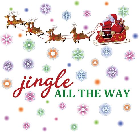 TOARTi Merry Christmas Quotes Wall Decals Happy New Year Quotes Stickers Christmas Tree Snowflake Stickers for Wall Christmas Party Supplies Christmas Window Clings in Saudi Arabia