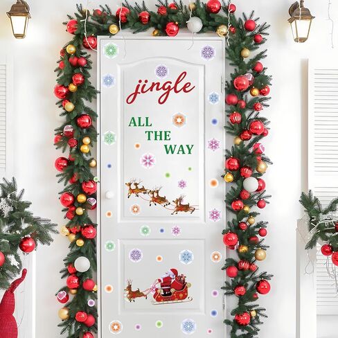 TOARTi Merry Christmas Quotes Wall Decals Happy New Year Quotes Stickers Christmas Tree Snowflake Stickers for Wall Christmas Party Supplies Christmas Window Clings in Saudi Arabia
