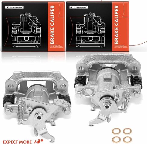 مجموعة فرجار قرص الفرامل الممتازة مع دعامة متوافقة مع Ford Focus 2000-2007 - السائق الخلفي وجانب الراكب، قطعتان in Saudi Arabia