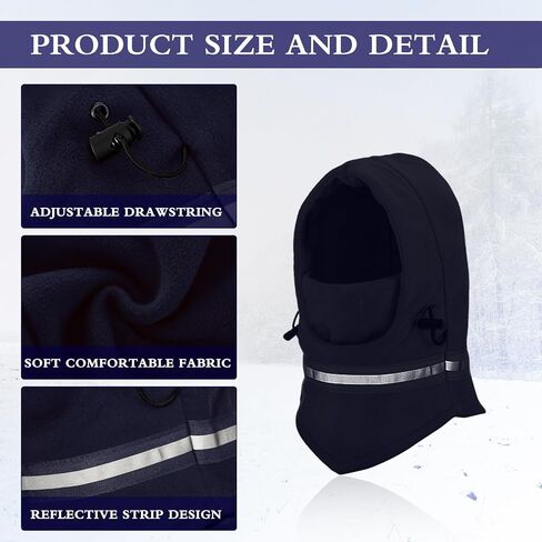 Suhine 12 Pcs Winter Thermal Reflective Balaclava Mask Warm Fleece Adjustable Full Neck Cover Windproof High Visibility Hat for Men Women, 4 Colors in Saudi Arabia