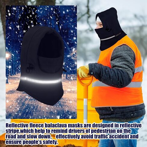 Suhine 12 Pcs Winter Thermal Reflective Balaclava Mask Warm Fleece Adjustable Full Neck Cover Windproof High Visibility Hat for Men Women, 4 Colors in Saudi Arabia