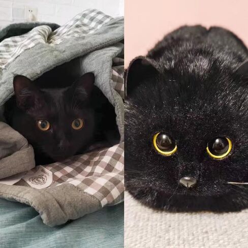 Handmade Black Shoulder Bag - Spacious Design Can Hold Phone - Presents for Black Cat Lovers in Saudi Arabia