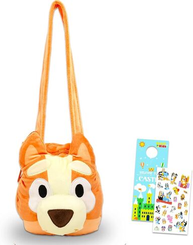 مجموعة محفظة Bingo القطيفة حول الجسم - مجموعة محفظة صغيرة زرقاء من حقيبة Plushie Crossbody للفتيات بالإضافة إلى الملصقات، المزيد | حقائب بلوي وبينغو للأطفال in Saudi Arabia
