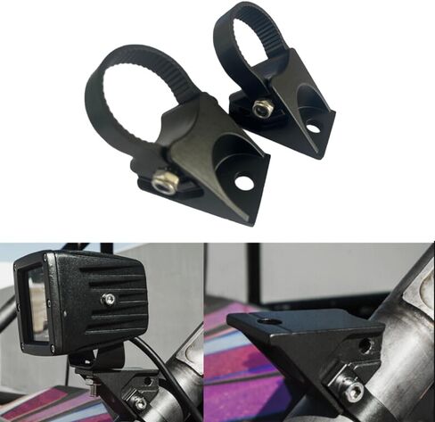 Riloer 2 Pcs 1.5 Inch Aluminum Aolly Roll Bar Pillar Roll Cage Bar LED Light Pod Mounting Brackets, LED Work Light Bar Roll Bar Pillar Mount Brackets, for Most Off-Road Vehicles Trucks UTVs in Saudi Arabia