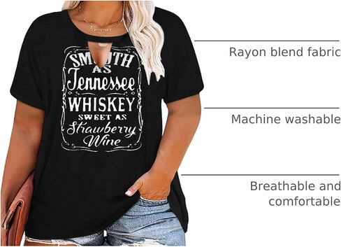 Plus Size Smooth As Tennessee Whiskey Shirt Women Keyhole Sexy V Neck Country Music Tops Tshirt in Kuwait