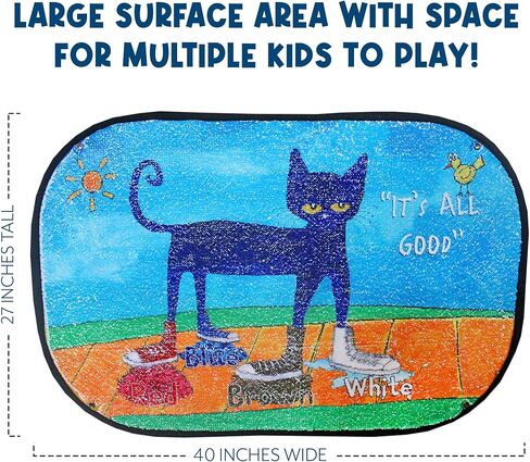 Meavia Reversible Sequins Wall Sensory Fun Toy W/ Shape Stencils & Travel Case, Jumbo Size 40 x 27 Inches in Kuwait