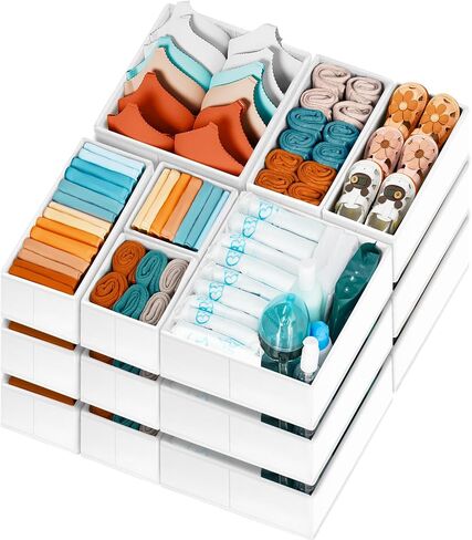 【FAMILY PACK】Drawer Organizer Clothes, 20 Pack Dresser Organizer Bins for Baby Clothes - Underwear Bra Sock Organizer - Fabric Closet Organization and Storage Dividers for Nursery Bedroom Dorm in Saudi Arabia