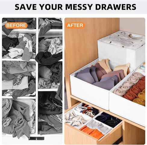 【FAMILY PACK】Drawer Organizer Clothes, 20 Pack Dresser Organizer Bins for Baby Clothes - Underwear Bra Sock Organizer - Fabric Closet Organization and Storage Dividers for Nursery Bedroom Dorm in Saudi Arabia