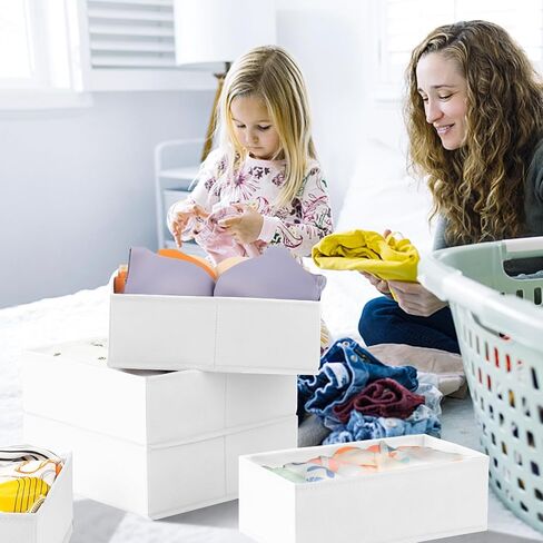 【FAMILY PACK】Drawer Organizer Clothes, 20 Pack Dresser Organizer Bins for Baby Clothes - Underwear Bra Sock Organizer - Fabric Closet Organization and Storage Dividers for Nursery Bedroom Dorm in Saudi Arabia