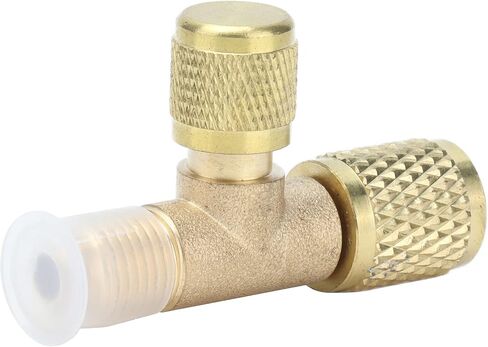 صمام شحن غاز التبريد 1/4 SAE | محول تطهير مقياس التيار المتردد لـ R134a / R22 / R12 | أداة تكييف نحاسية عالية الضغط لصيانة التدفئة والتهوية وتكييف الهواء in Saudi Arabia