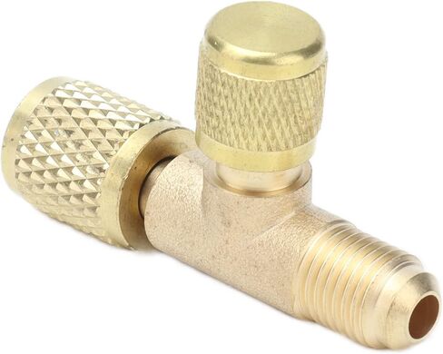 صمام شحن غاز التبريد 1/4 SAE | محول تطهير مقياس التيار المتردد لـ R134a / R22 / R12 | أداة تكييف نحاسية عالية الضغط لصيانة التدفئة والتهوية وتكييف الهواء in Saudi Arabia