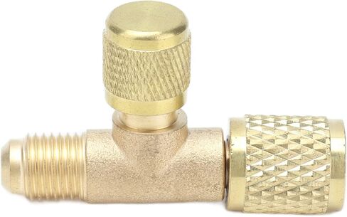 صمام شحن غاز التبريد 1/4 SAE | محول تطهير مقياس التيار المتردد لـ R134a / R22 / R12 | أداة تكييف نحاسية عالية الضغط لصيانة التدفئة والتهوية وتكييف الهواء in Saudi Arabia