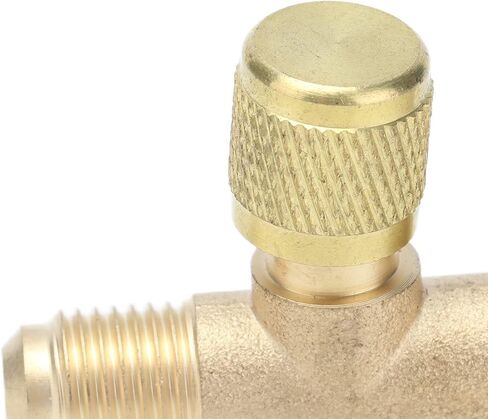 صمام شحن غاز التبريد 1/4 SAE | محول تطهير مقياس التيار المتردد لـ R134a / R22 / R12 | أداة تكييف نحاسية عالية الضغط لصيانة التدفئة والتهوية وتكييف الهواء in Saudi Arabia