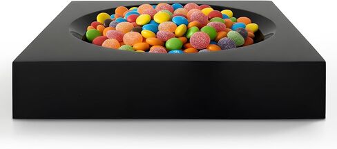 Decorative Acrylic Catchall Bowl (Black) - Elegant Chic Organizer Tray for Home Kitchen Coffee Table Countertop Vanity Display in Saudi Arabia