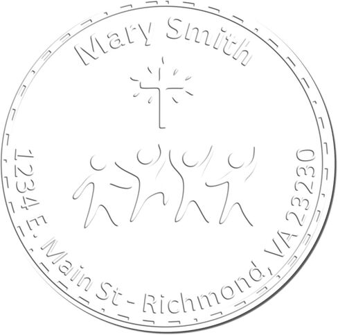 Custom Desk Serene Cross Personalized Name and Library Paper Embosser - Ideal for Christian Counselors - Premium Embossing Seal for Books - Custom Book Embossing Seal for Professional and Personal Use in Saudi Arabia