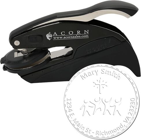 Custom Desk Serene Cross Personalized Name and Library Paper Embosser - Ideal for Christian Counselors - Premium Embossing Seal for Books - Custom Book Embossing Seal for Professional and Personal Use in Saudi Arabia