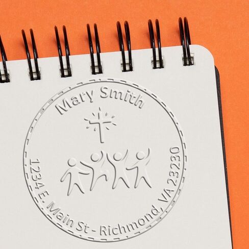 Custom Desk Serene Cross Personalized Name and Library Paper Embosser - Ideal for Christian Counselors - Premium Embossing Seal for Books - Custom Book Embossing Seal for Professional and Personal Use in Saudi Arabia