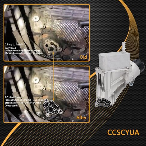 Aluminum Engine Oil Cooler and Oil Filter Housing Adapter Gaskets Sensor Fit for 2014-2019 Ram 1500 3.0l v6 turbo diesel engine 68229403AA,68531248AA,68624177AA in Saudi Arabia