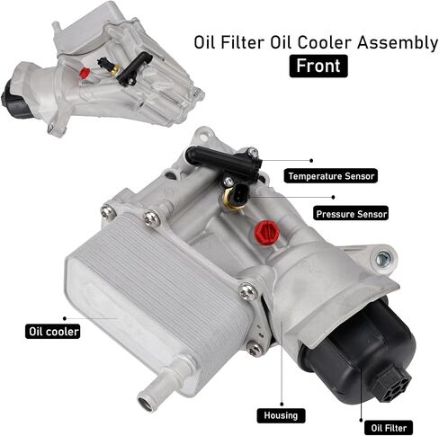 Aluminum Engine Oil Cooler and Oil Filter Housing Adapter Gaskets Sensor Fit for 2014-2019 Ram 1500 3.0l v6 turbo diesel engine 68229403AA,68531248AA,68624177AA in Saudi Arabia