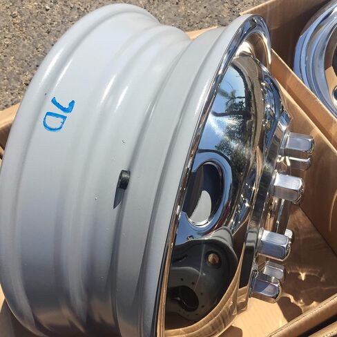 Set of 4 Wheel Simulators 19.5" Dually for 2005-2021 Ford F450 F550 10 Lug Stainless Steel Dually Simulators in Kuwait