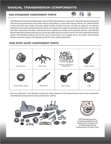 USA Standard Manual Trans GETRAG Bearing Kit 1989-91 5-SPD 2nd Design w/Synchros in Saudi Arabia