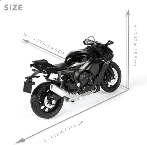 لعبة نموذج دراجة نارية 1:18 من أجل Yamaha YZF-R1 1000R معدنية مصبوبة مع نموذج دراجة نارية بلاستيكي لا يتطلب تجميع هدية موتو صغيرة نهائية للبالغين (أسود) in Saudi Arabia